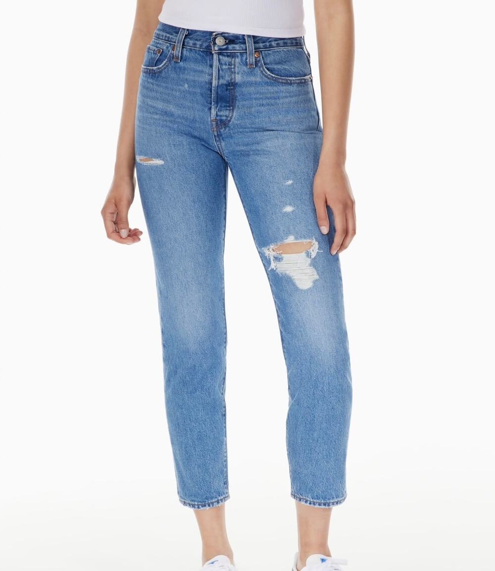 LEVI'S High Rise Wedgie Jeans Distressed 25